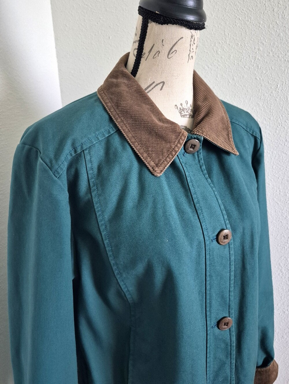 LL Bean Womens Adirondack Plaid Flannel-Lined Barn Coat M Green Chore Jacket - Picture 9 of 16